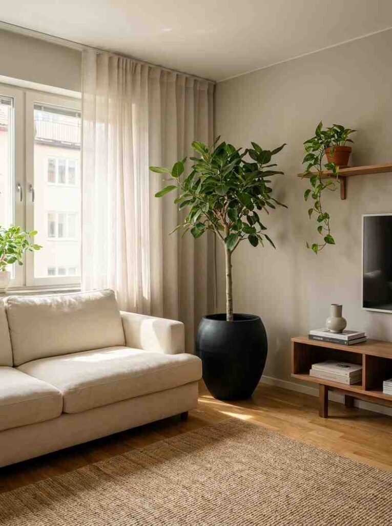 Apartment living room with Ficus 202606281734