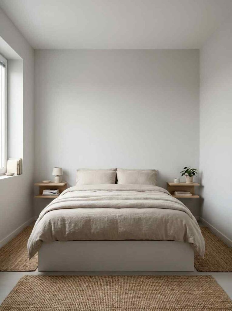 21 Small Bedroom Ideas 2026 Low profile king bed in a small bedroom king bed layout