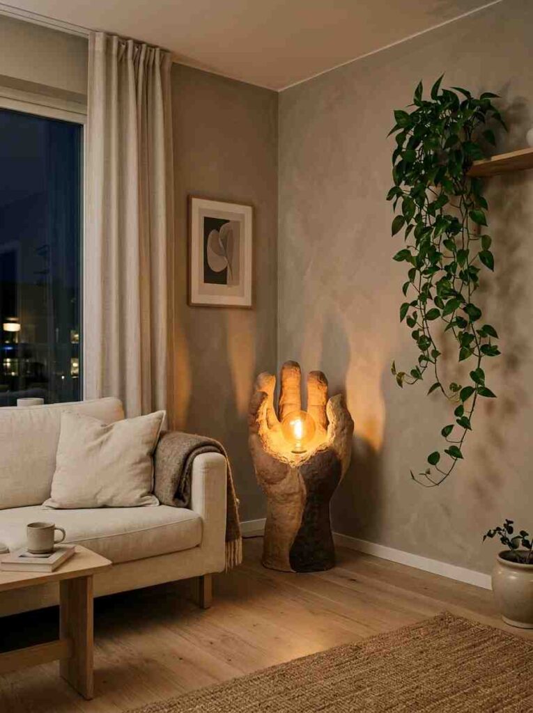 Ceramic floor lamp in living 202606281742