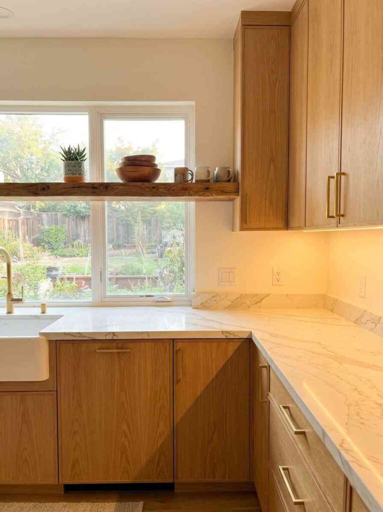White Oak Slab Cabinets for a Warm, Modern Look