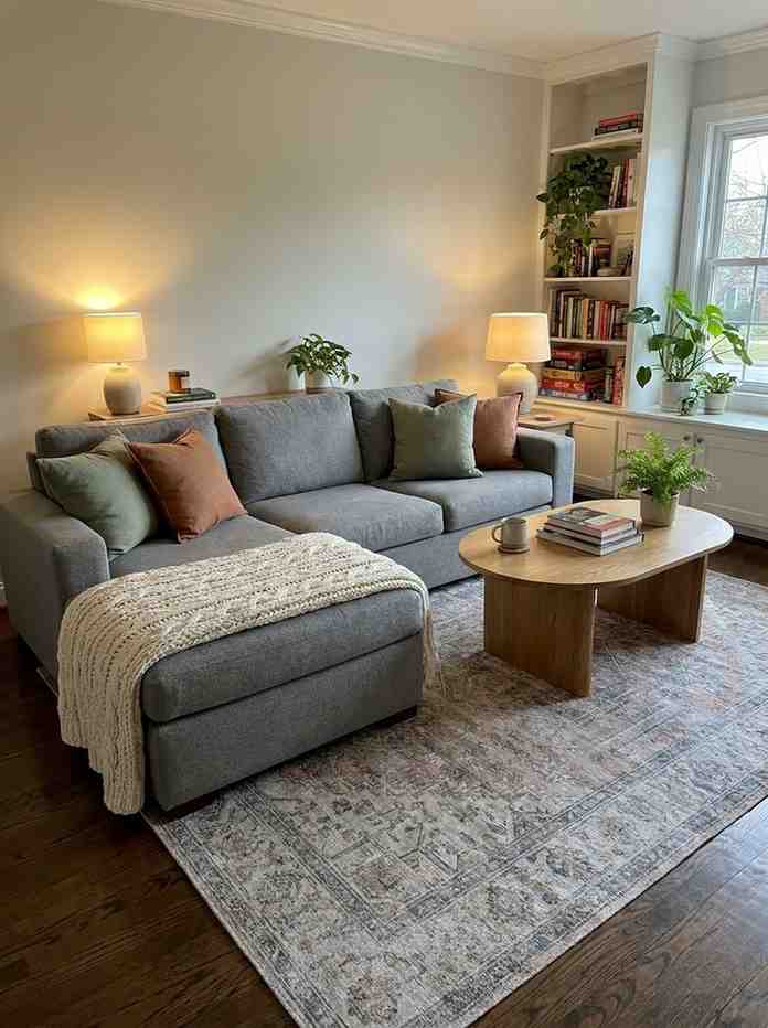 Cozy living room with sectional 202606242322