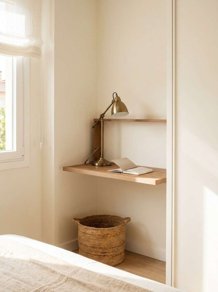 21 Small Bedroom Ideas 2026 Small bedroom desk ideas: narrow fold-down desk nook
