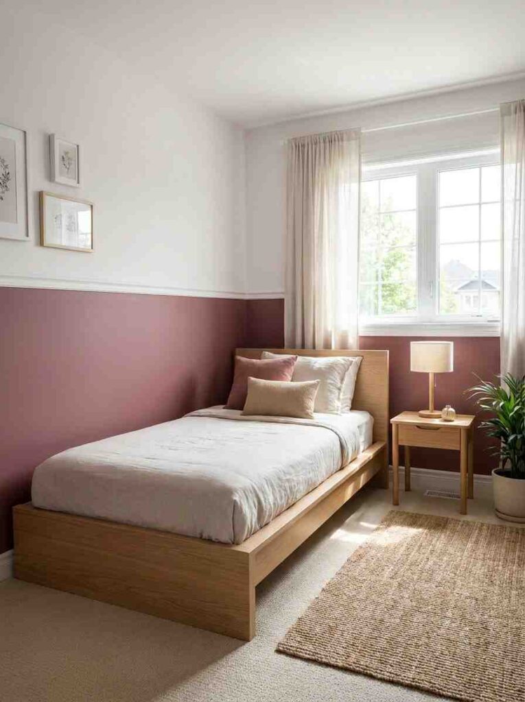 Girls bedroom two tone wall 202606271402