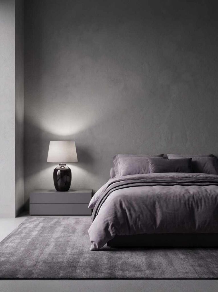 Lavender girls bedroom with lamp 202606271357