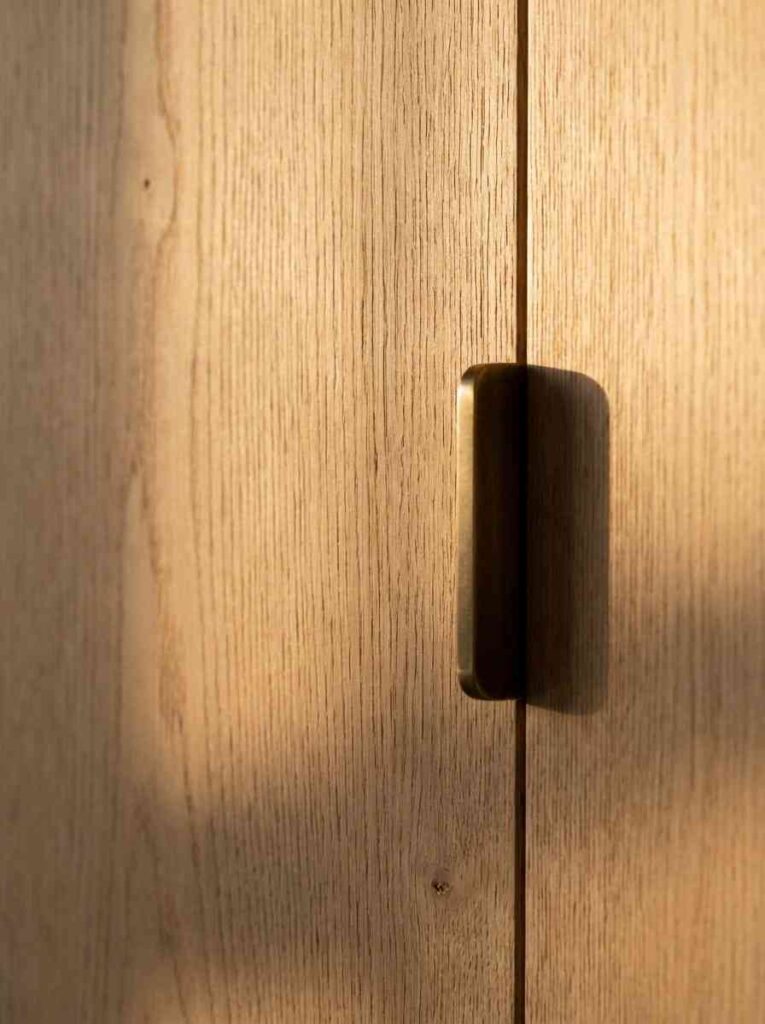 Kitchen Design Ideas 2026 Close-up detail of luxury kitchen cabinet door.