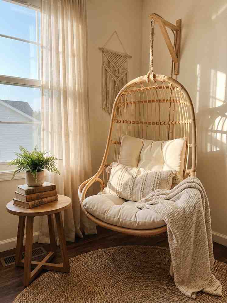 Rattan hanging chair girls bedroom 202606271357