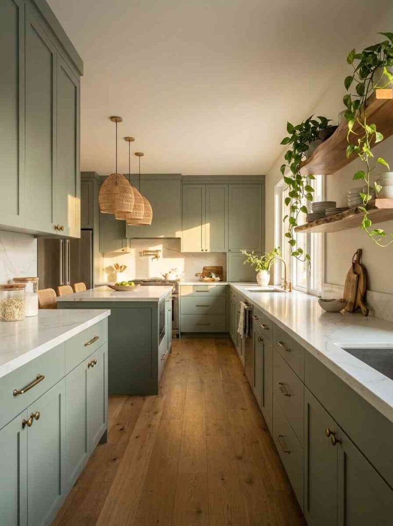 Kitchen Design Ideas 2026 Stunning sage green luxury kitchen