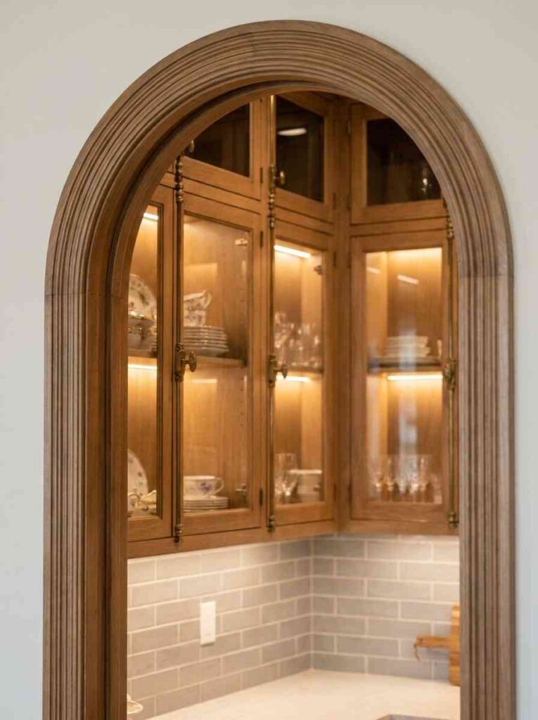 Arched doorway framing butlers 202607091956
