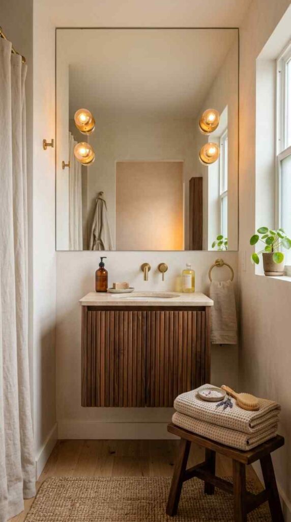 Bathroom vanity with mirror sconces 202607201712