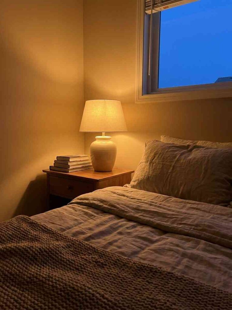 Image showing cozy bedroom ideas 2026 with yellow light 