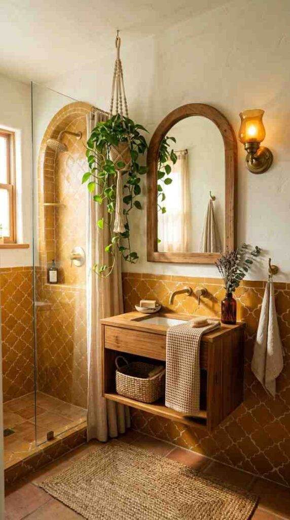 Boho bathroom interior photography 202607201712