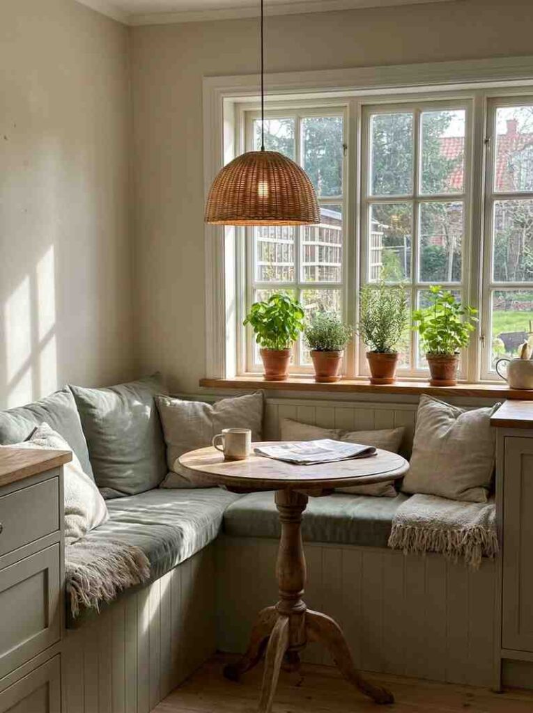 Cozy breakfast nook with bench 202607090057