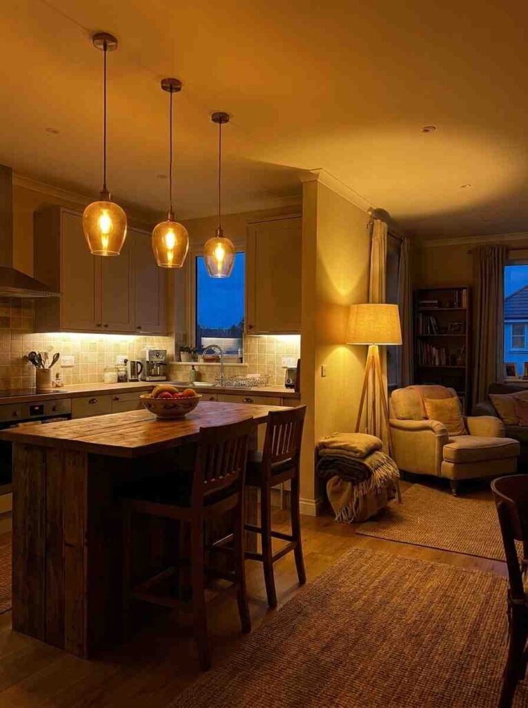 Cozy kitchen living room dusk 202607052145 1