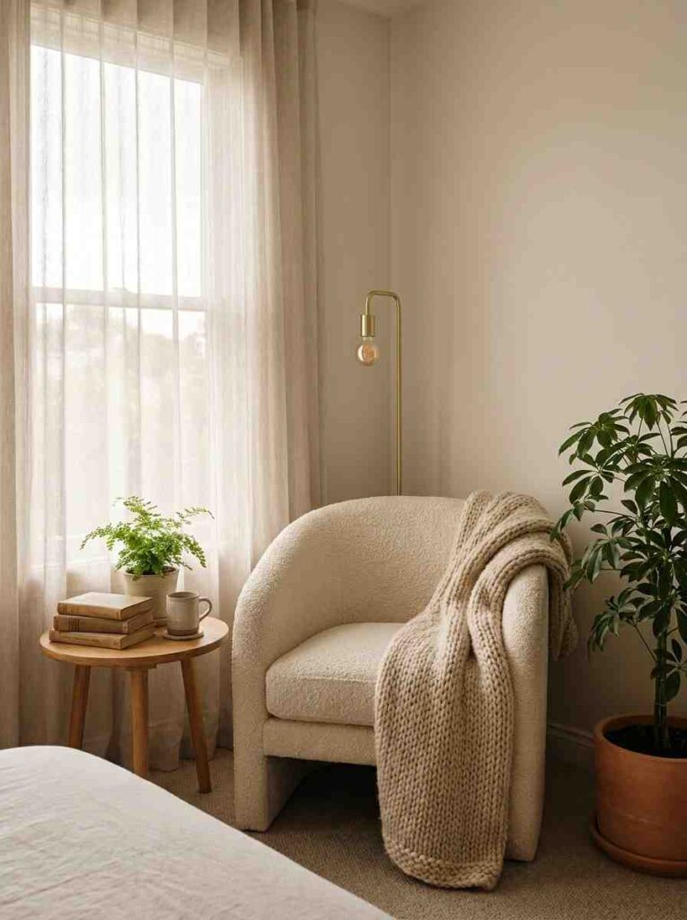 Image showing cozy bedroom ideas 2026 with white sofa