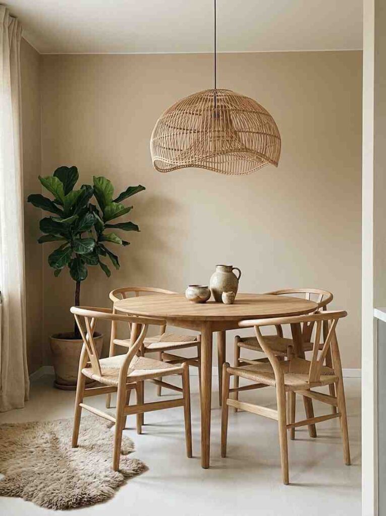 Dining nook with wood table 202607090057