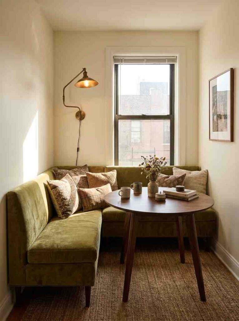 Dining room corner with banquette 202607090057