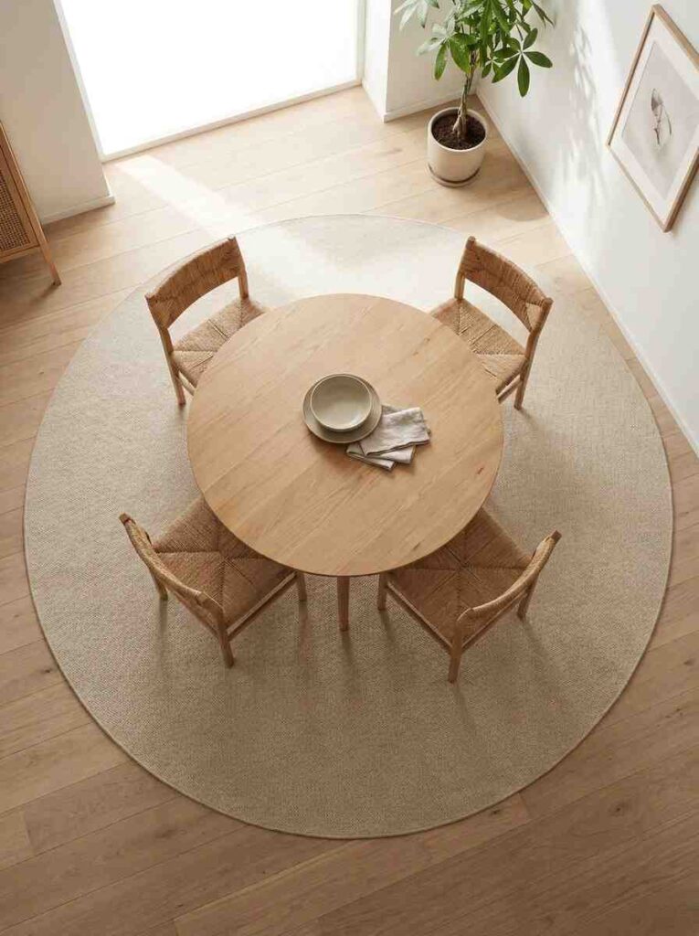 Dining room flat lay overhead 202607090057