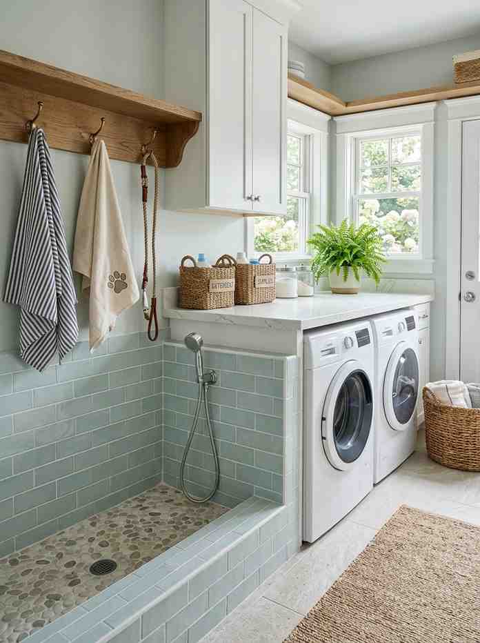 Dog washing station laundry room 202607141626