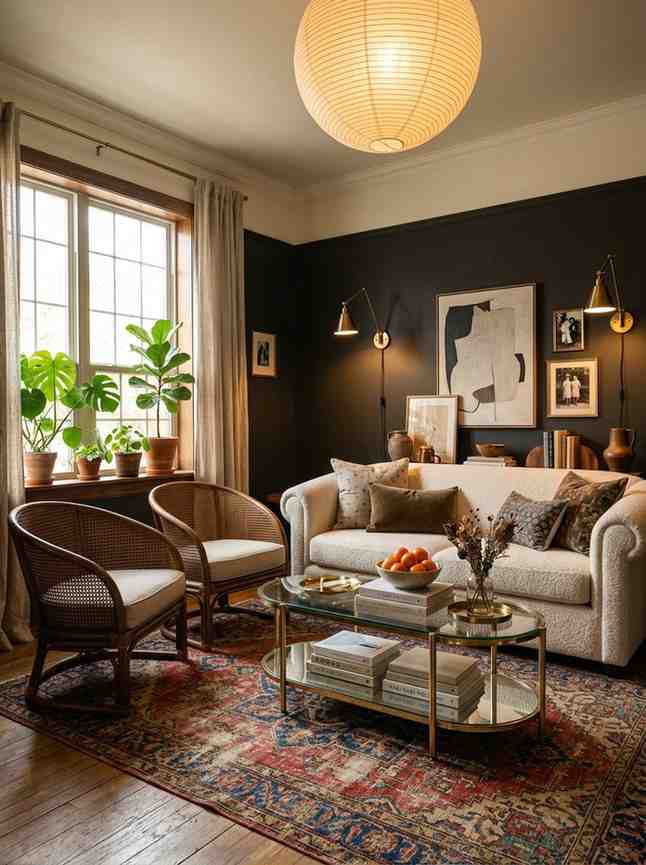 Eclectic living room with sofa 202607221649