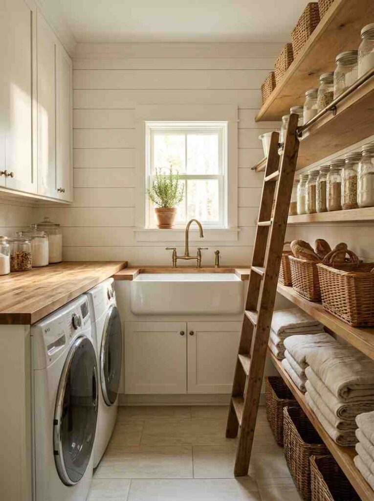 Farmhouse laundry pantry combo room 202607131339