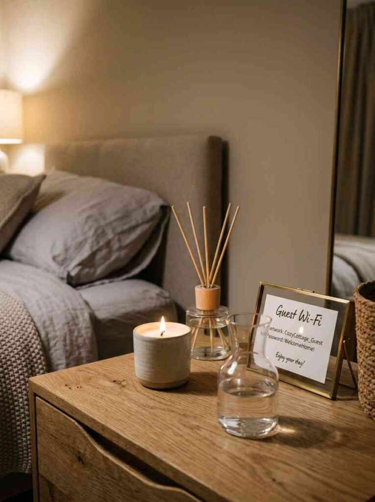 Guest bedroom nightstand detail 202607022332