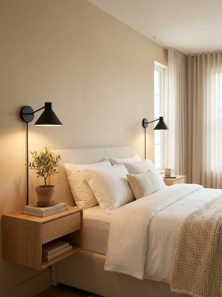 Guest bedroom with wall sconces 202607022332