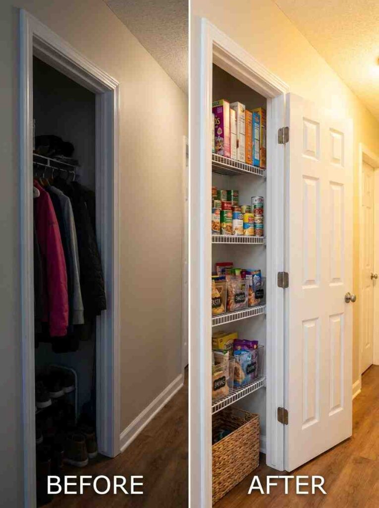 Hall closet converted pantry 202607091957