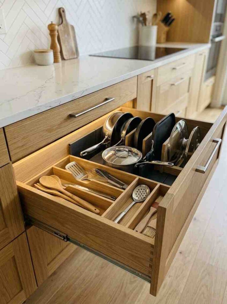 Kitchen cabinet drawer organized 202607041806