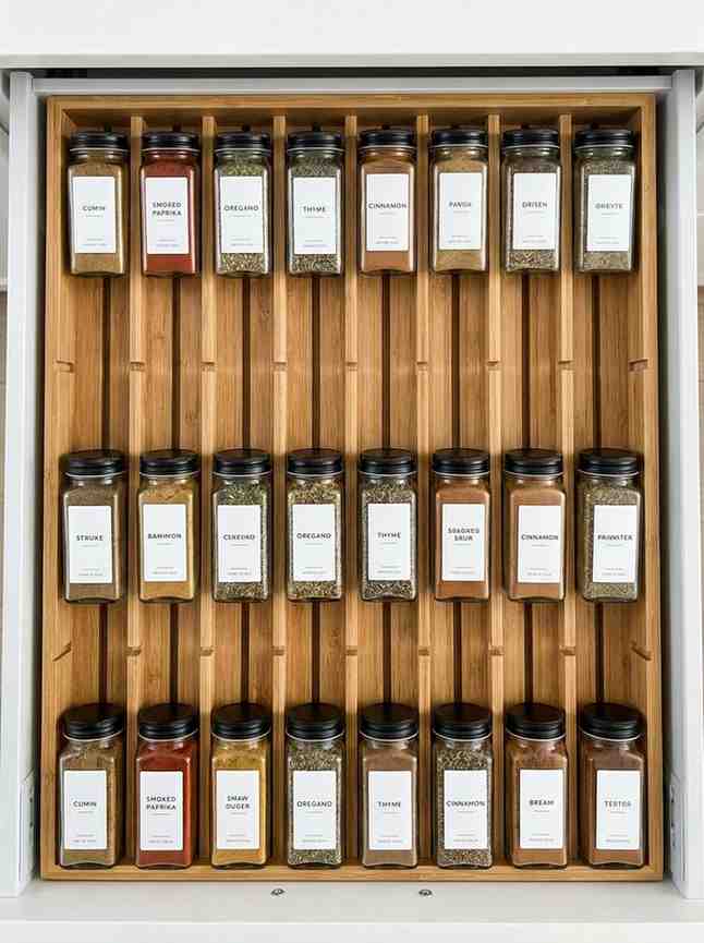 Kitchen drawer with spice jars 202607091956