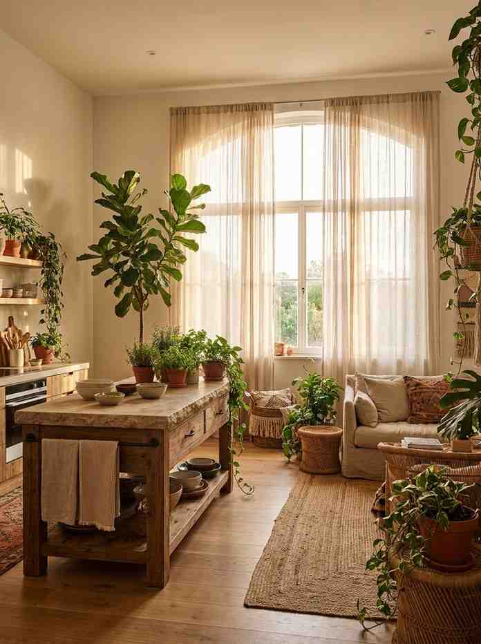 Kitchen living room with plants 202607052145
