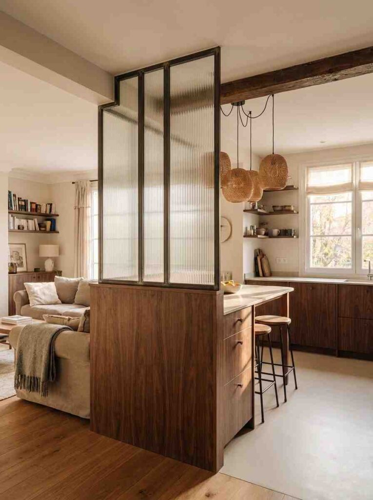 Kitchen with half wall divider 202607041751