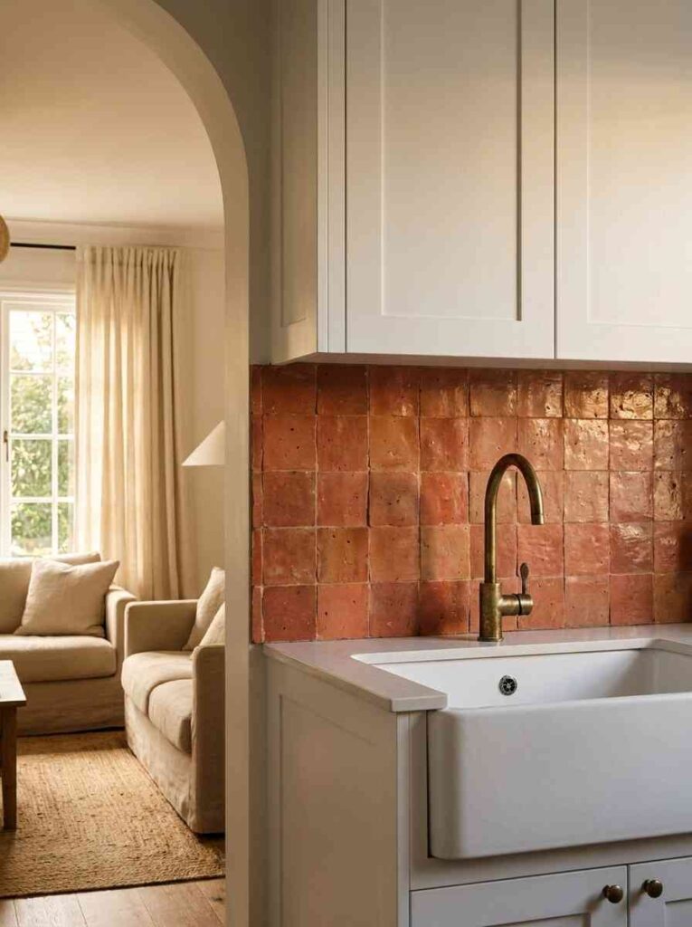 Kitchen with terracotta tile bac 202607052113