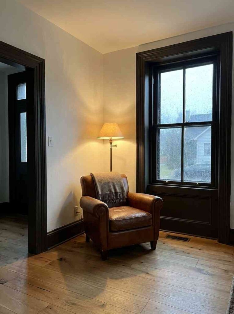 Living room with leather armchair 202607032235