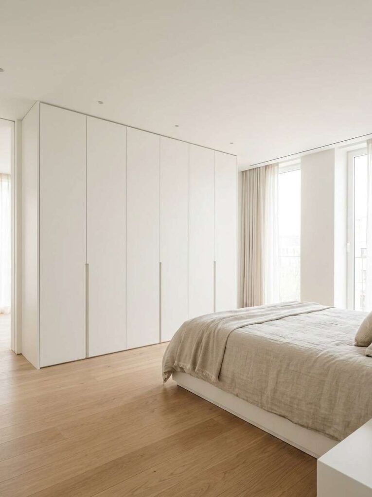 Minimalist bedroom with wardrobe 202607062310