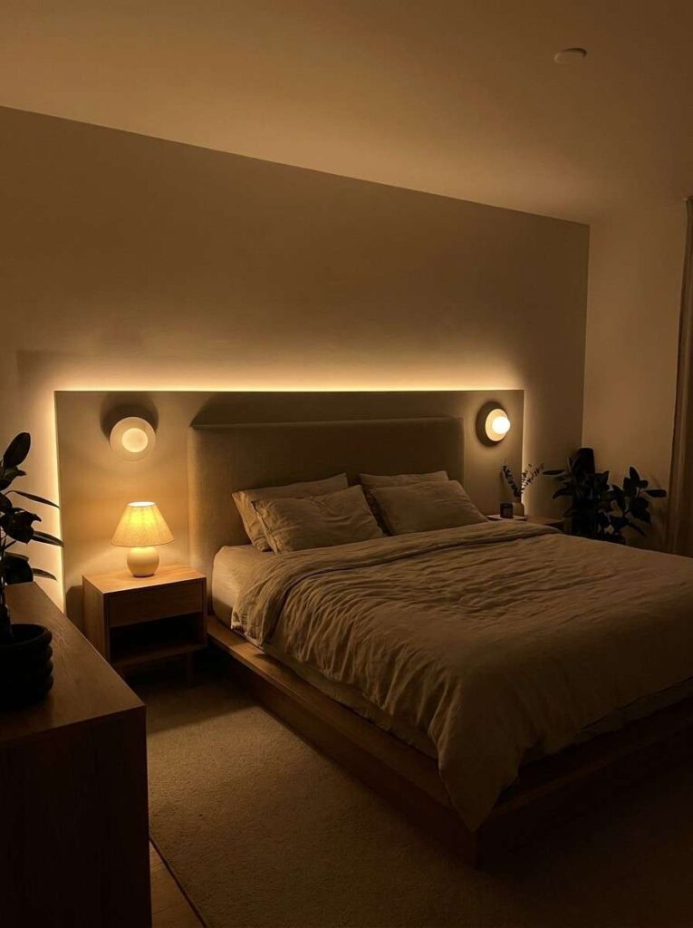 Minimalist bedroom with warm lig 202607062321