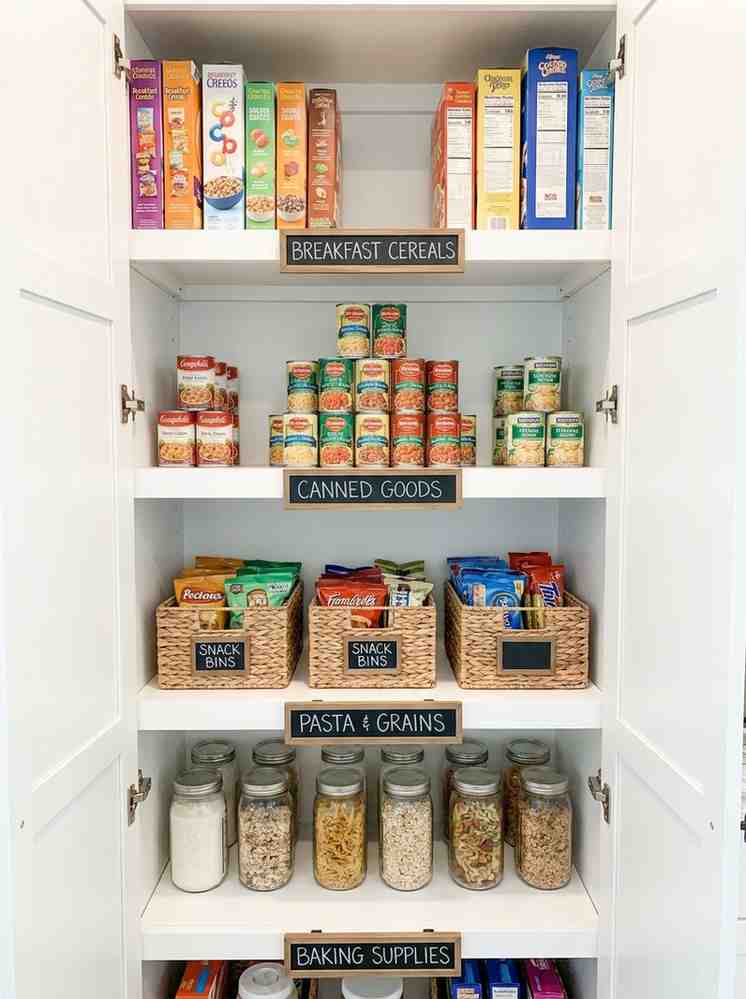 Open pantry cabinet with food 202607091956