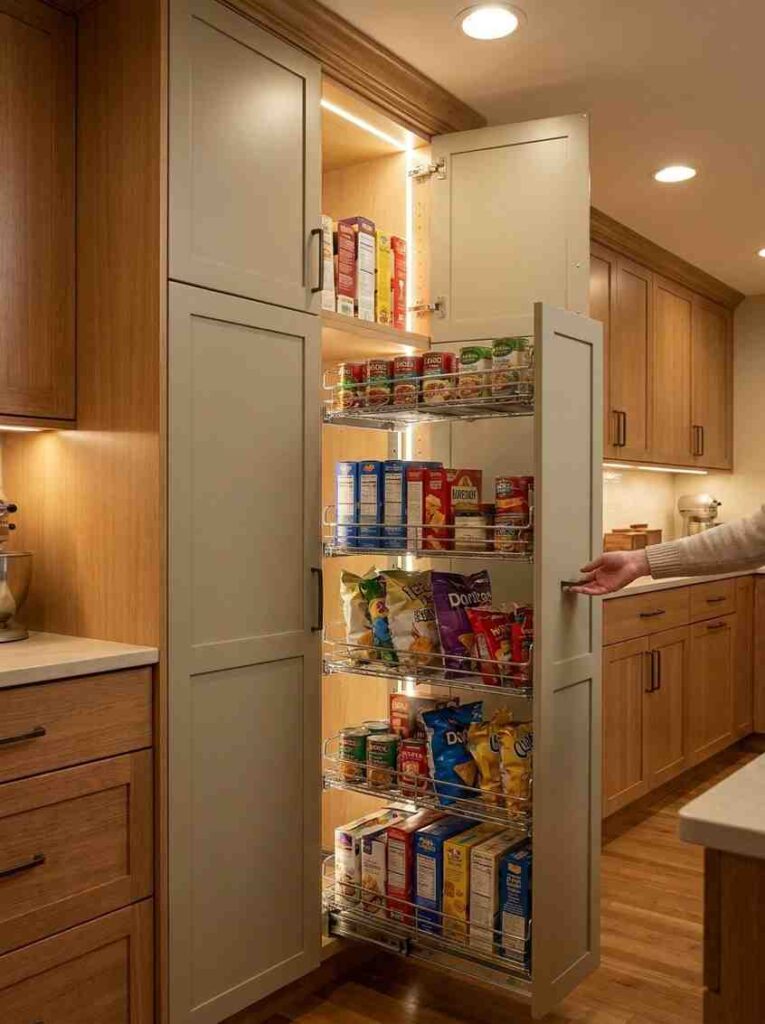 Pantry cabinet with pull out bas 202607111348