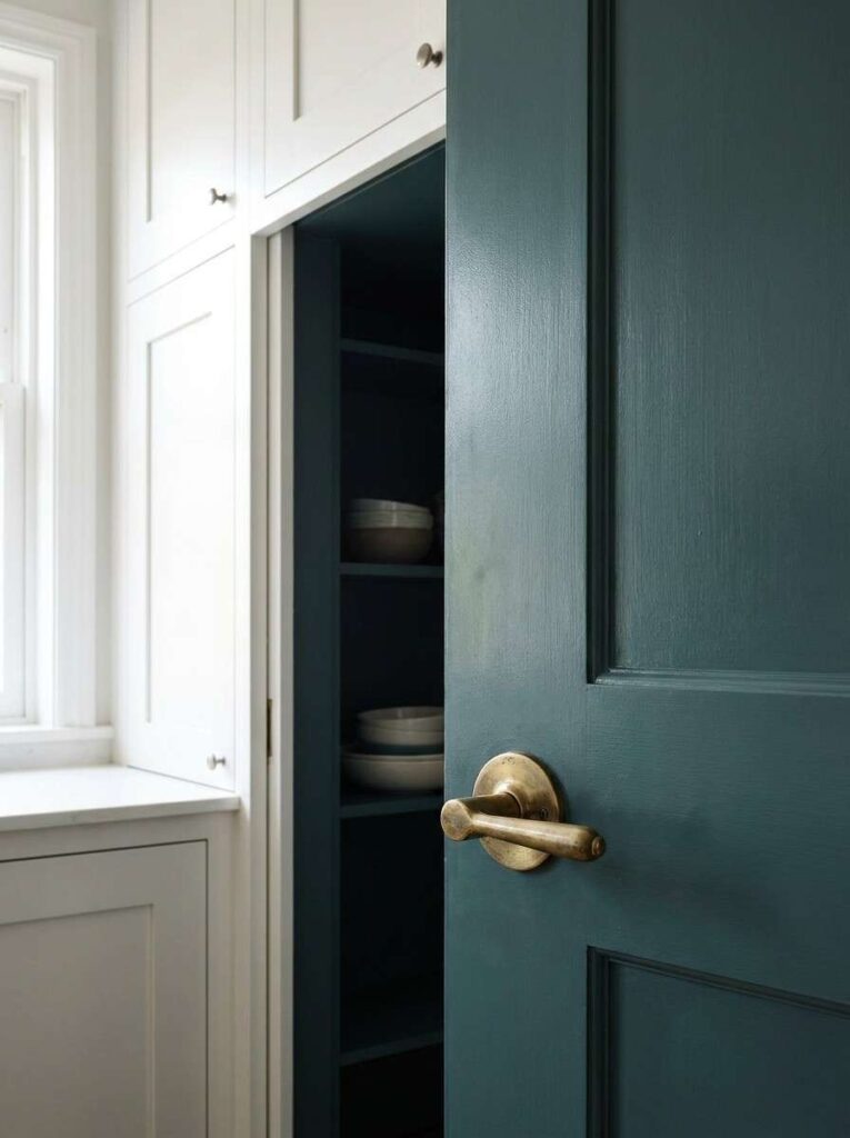Pantry door teal brass handle 202607091956