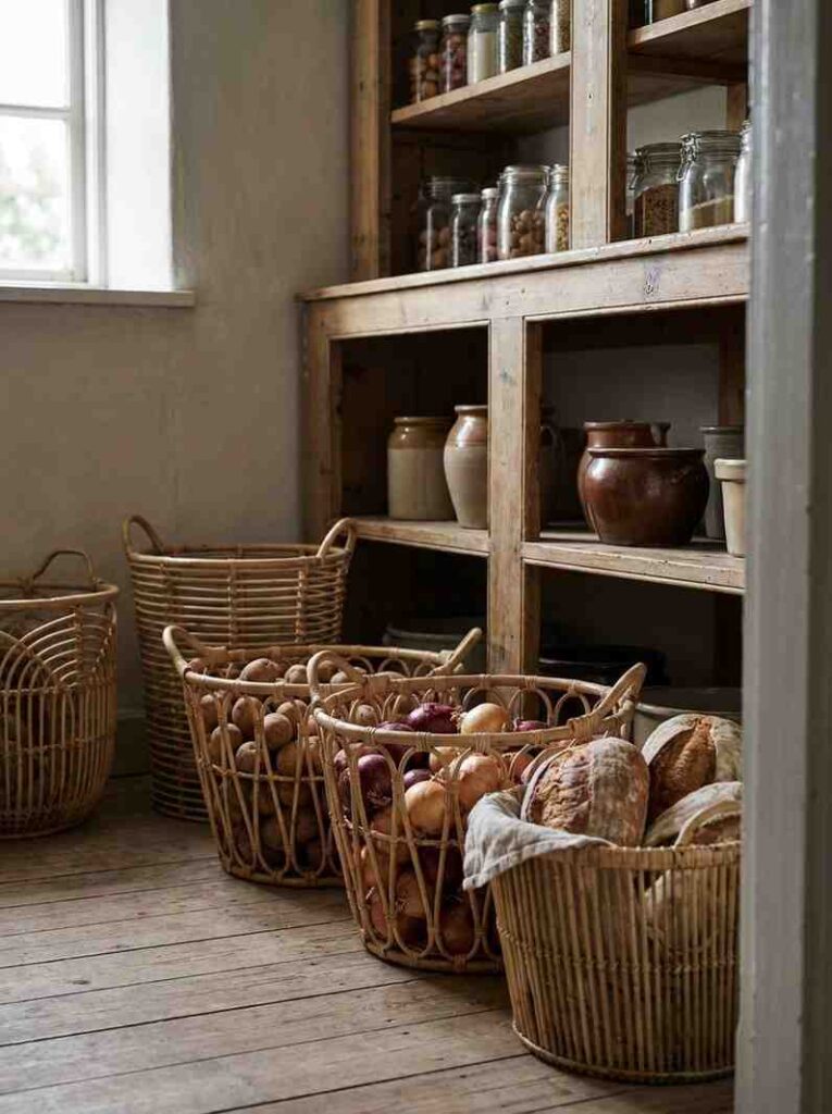Pantry floor storage baskets hol 202607101829