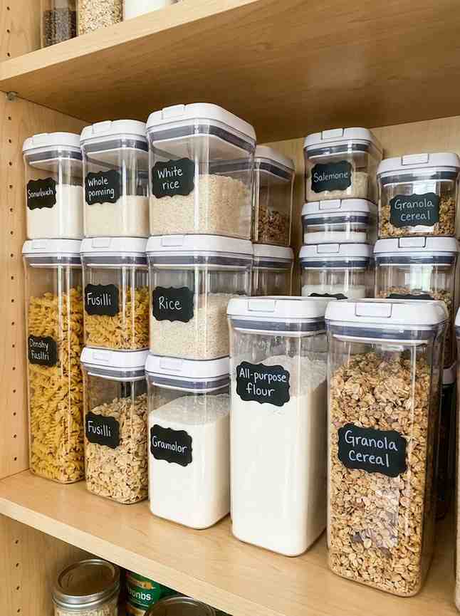 Pantry shelf with stackable cont 202607101816