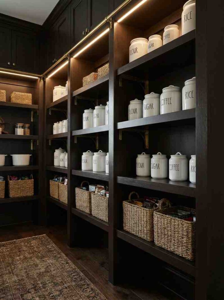 Pantry shelving unit espresso brown 202607091956