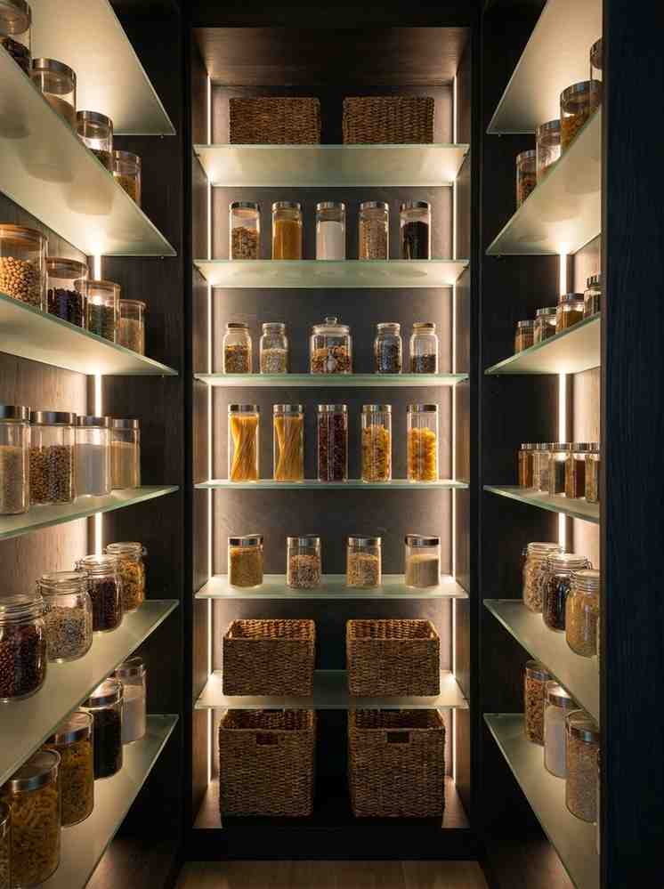 Pantry with glowing shelves 202607111348