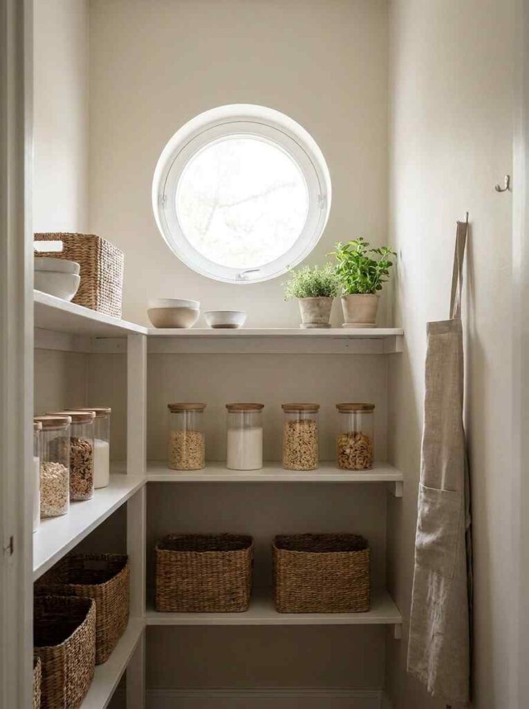 Pantry with shelving and window 202607111348