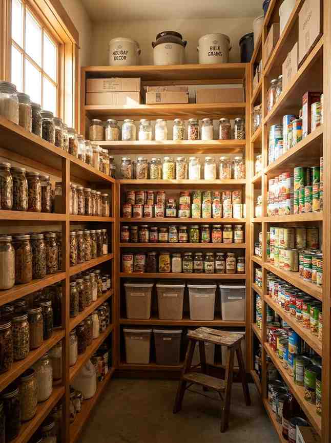 Pantry with shelving floor ceiling 202607101829