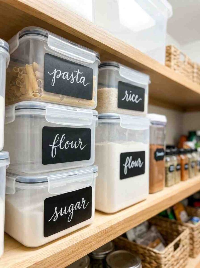 Stackable pantry containers with 202607101829