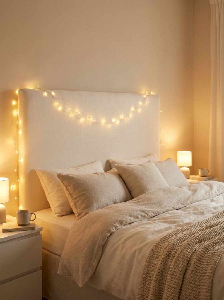 Image showing cozy bedroom ideas 2026 with beautiful lighting