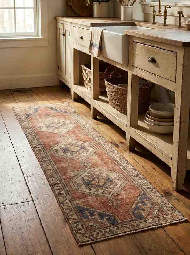 Turkish rug on wood floor 202607071158