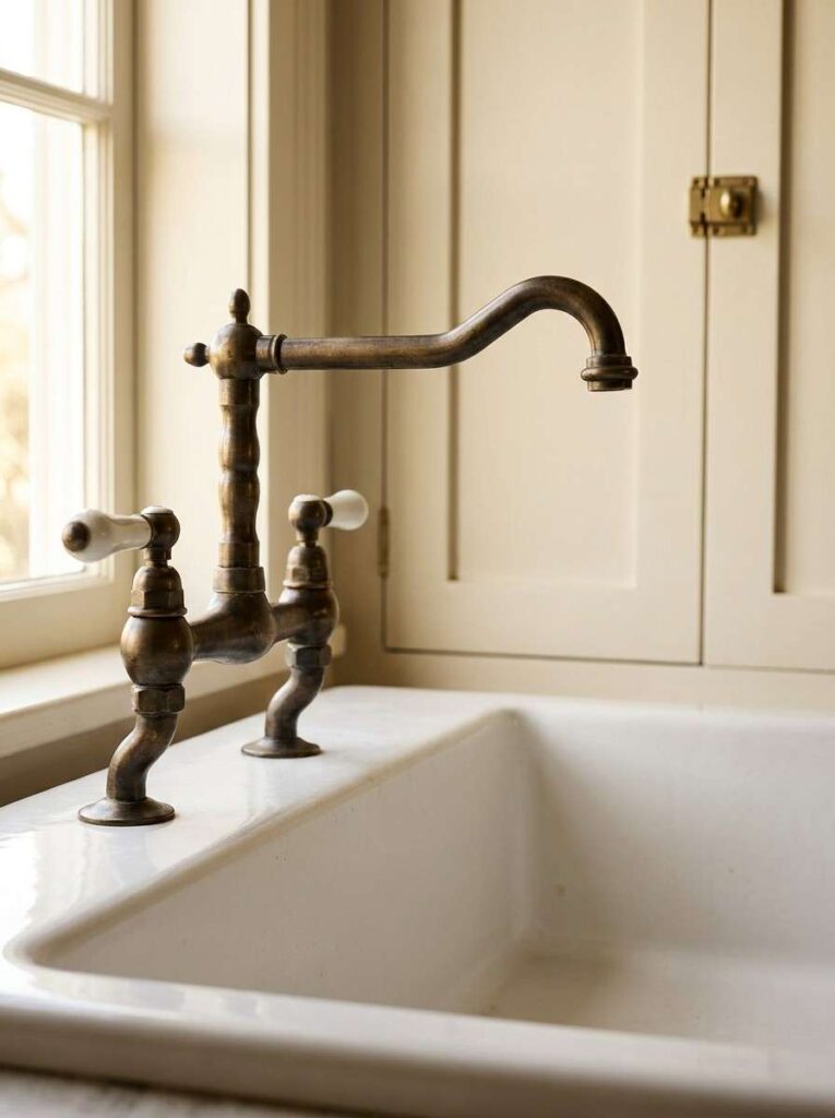 Vintage faucet over farmhouse sink 202607071158