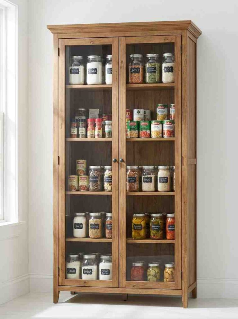 Wooden pantry cabinet kitchen wall 202607101816