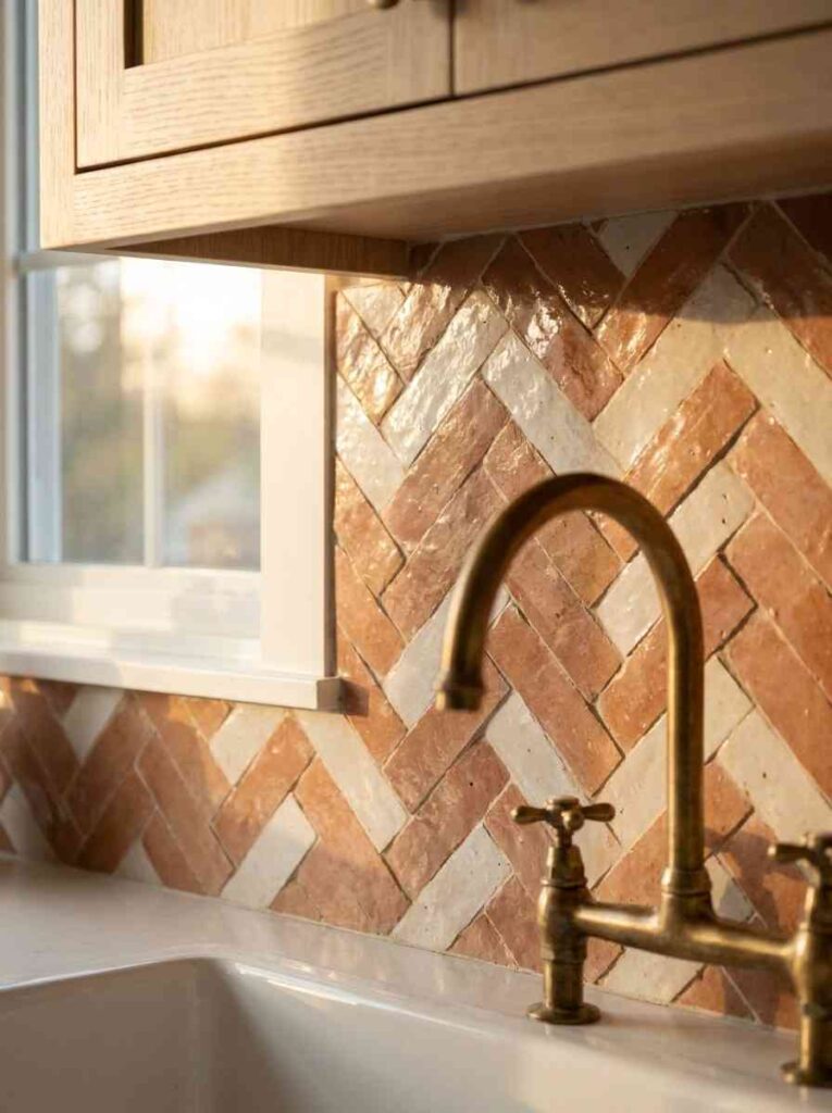 Zellige tiles herringbone patter 202607041759